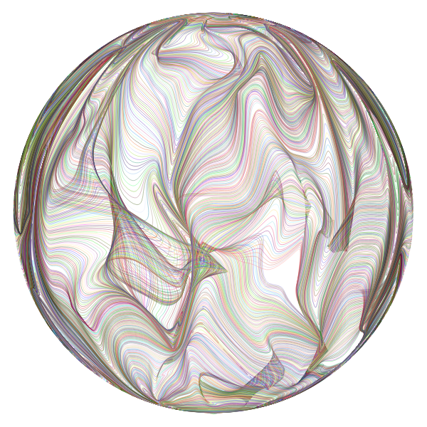 Prismatic Distorted Line Art Sphere