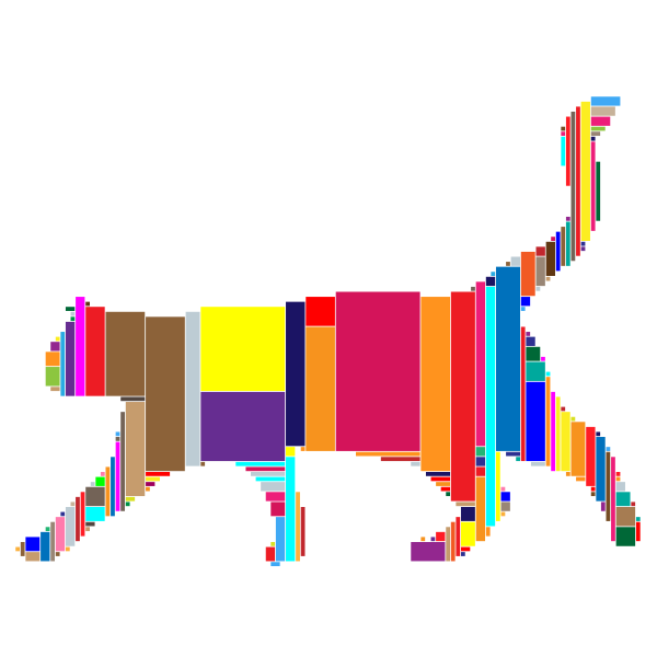 Prismatic Elegant Cat Mondrian Mosaic