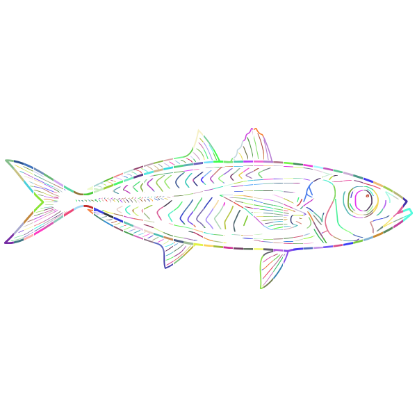Prismatic Fish Line Art