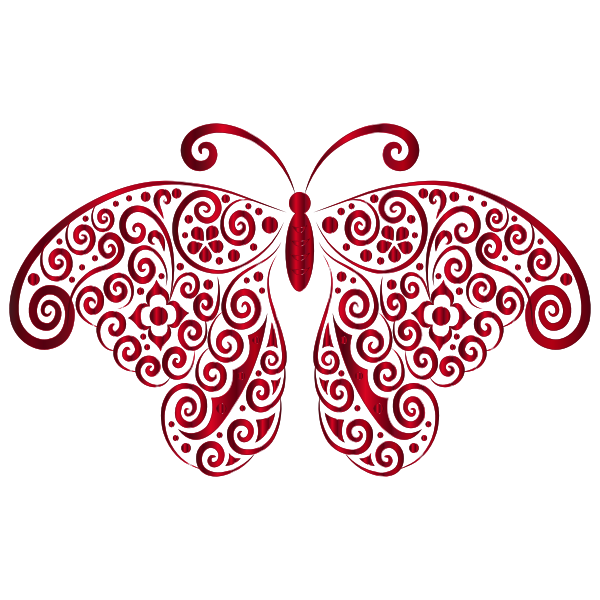Download Prismatic Floral Flourish Butterfly Silhouette 6 No ...