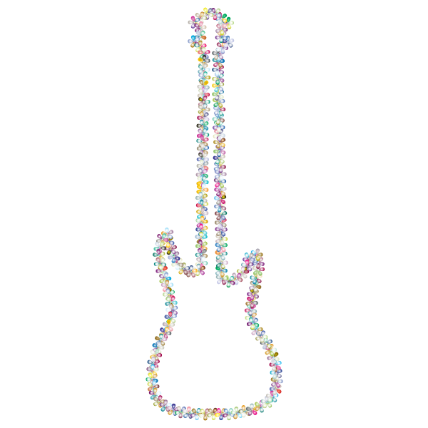 Prismatic Floral Guitar Outline 2