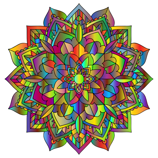 Prismatic Floral Mandala Line Art 2