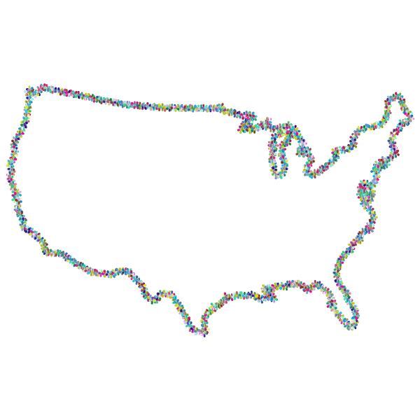 Prismatic Floral United States Outline 2