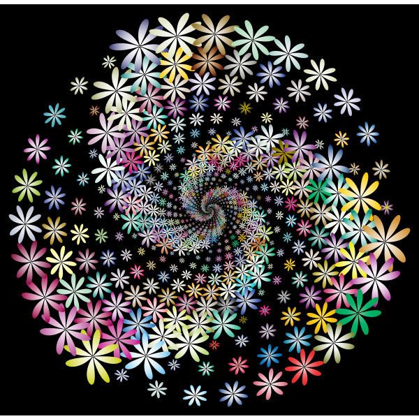 Prismatic Floral Vortex 2 With Background