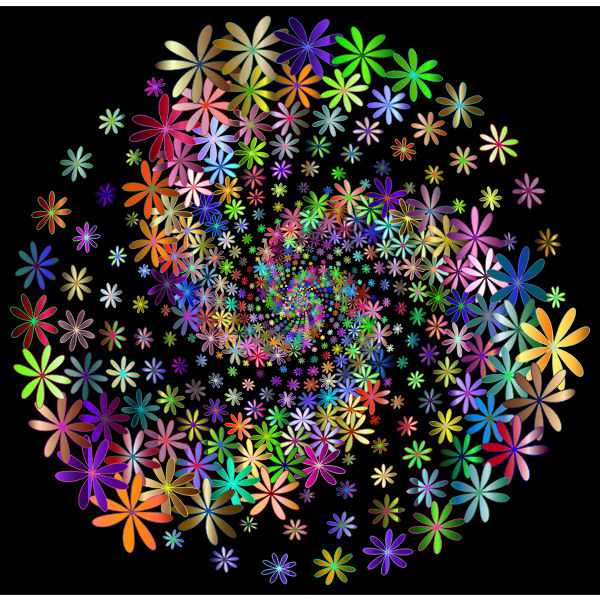 Prismatic Floral Vortex 5 Variation 2 With Background