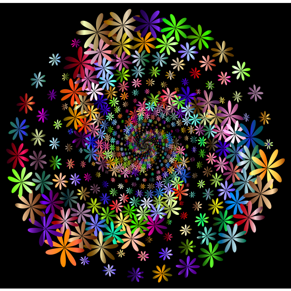 Prismatic Floral Vortex 5 With Background