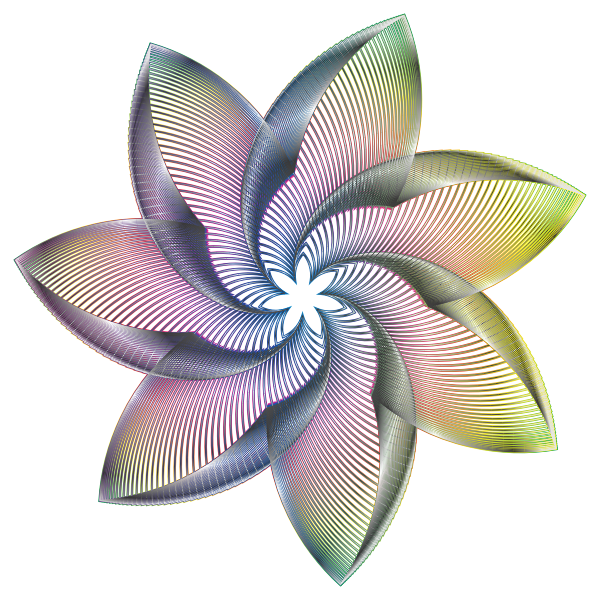 Prismatic Flower Line Art 7 No Background