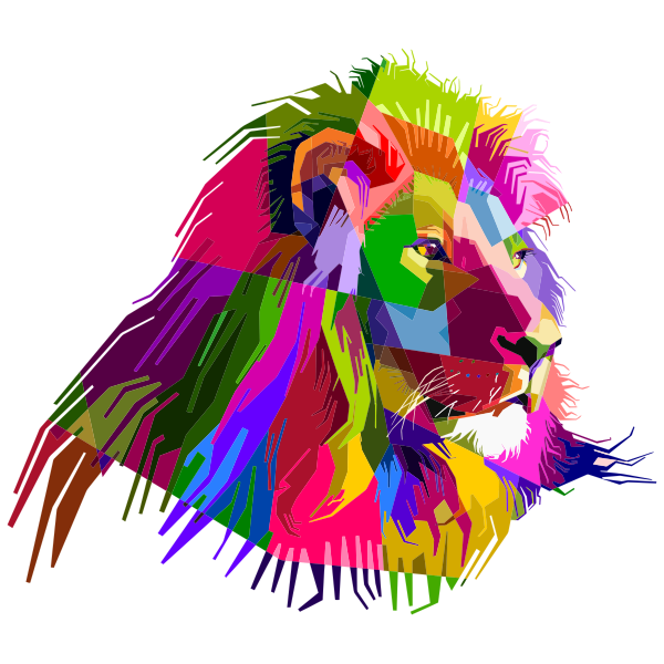 Prismatic Geometric Lion | Free SVG