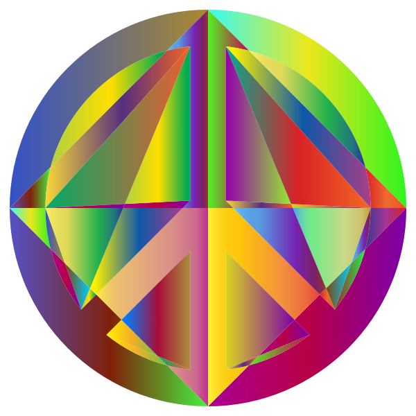Prismatic Geometric Peace Sign