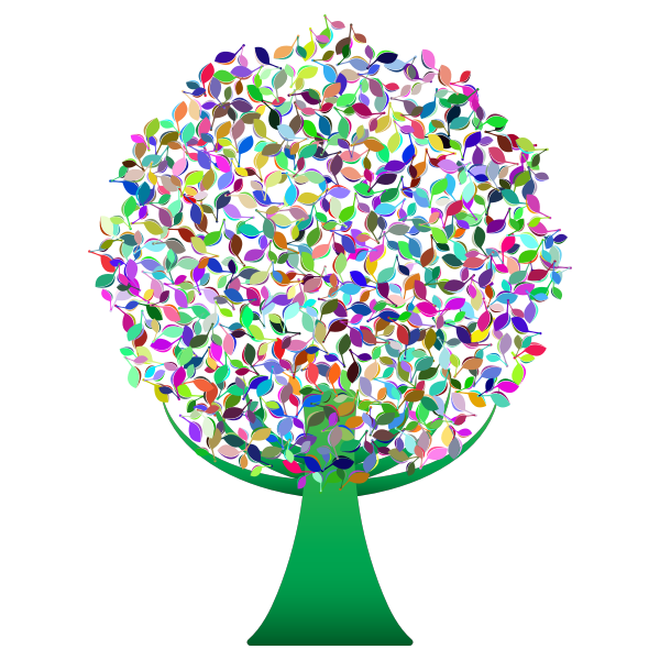 Prismatic Green Abstract Tree | Free SVG