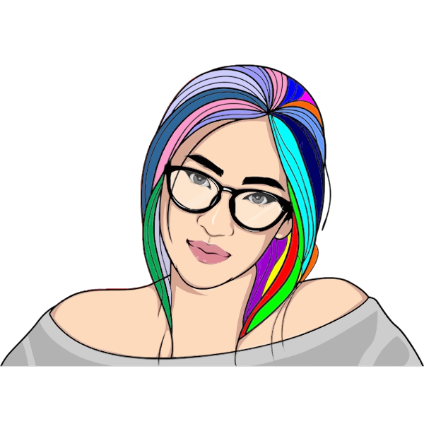 Prismatic Haired Woman