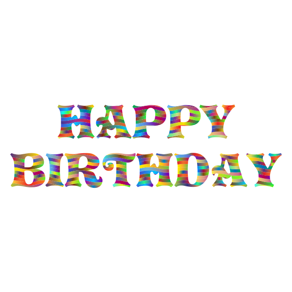 Prismatic Happy Birthday Typography 3