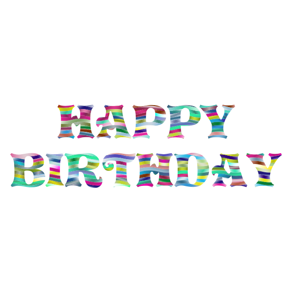 Prismatic Happy Birthday Typography 4