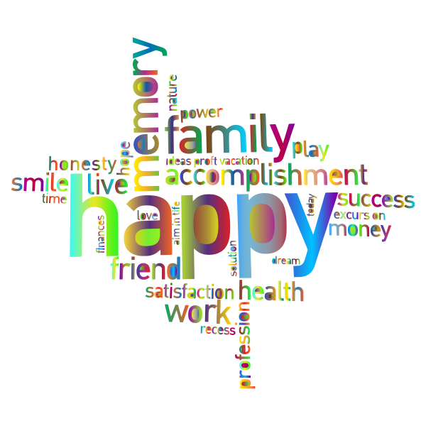 Prismatic Happy Family Word Cloud 3 No Background