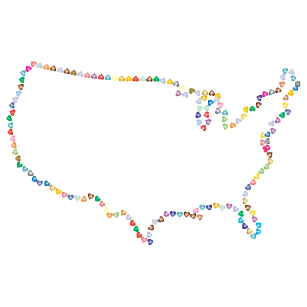 Prismatic Hearts United States Map 2
