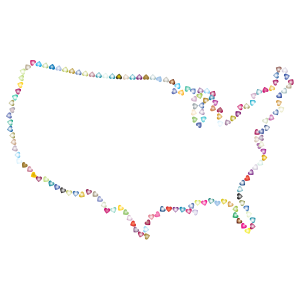 Prismatic Hearts United States Map 3