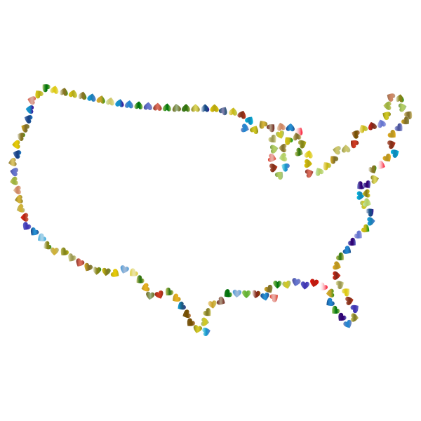 Prismatic Hearts United States Map 5
