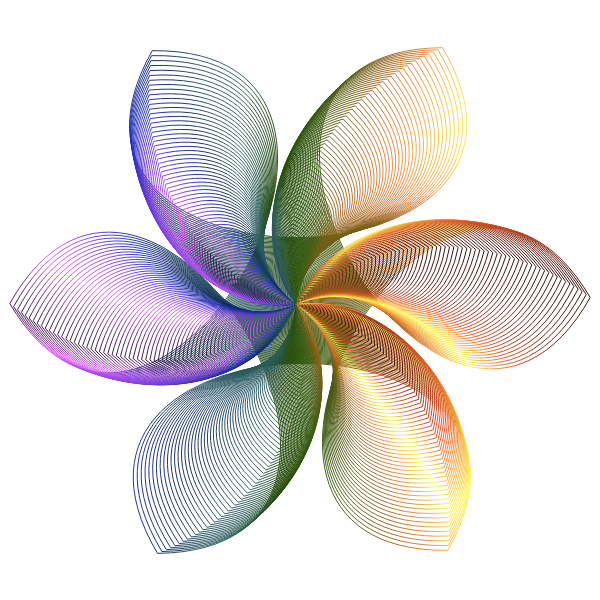 Download Prismatic Hexagonal Flower Shape Line Art | Free SVG