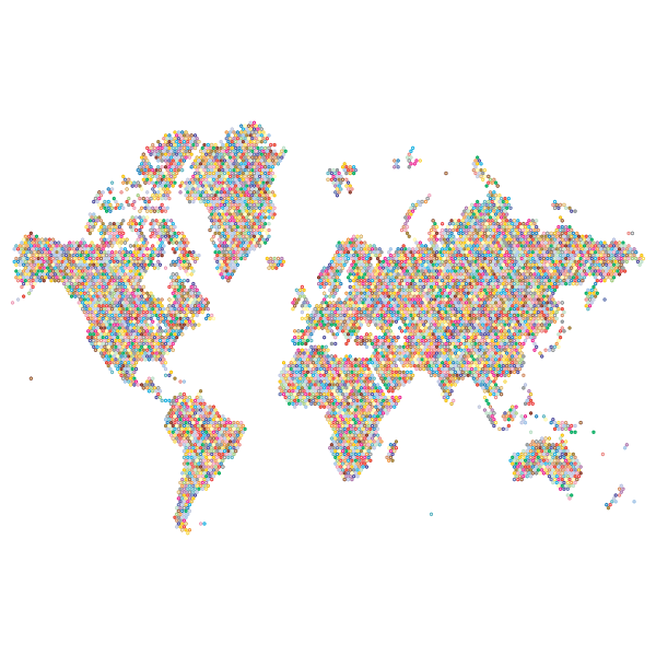 Prismatic Hexagonal World Map 2 No Background