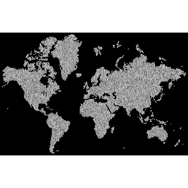 Prismatic Hexagonal World Map 5