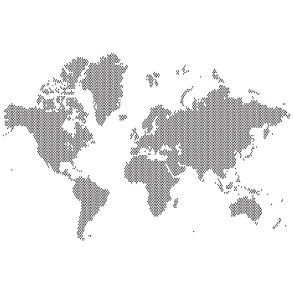 Prismatic Hexagonal World Map 6 No Background