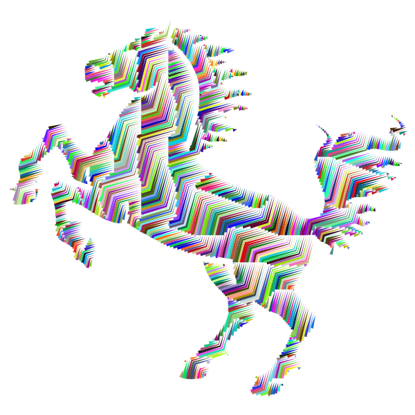 Prismatic Horse Silhouette Abstract Line Art