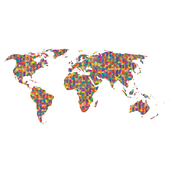 Prismatic Jigsaw Puzzle World Map 5 Free Svg