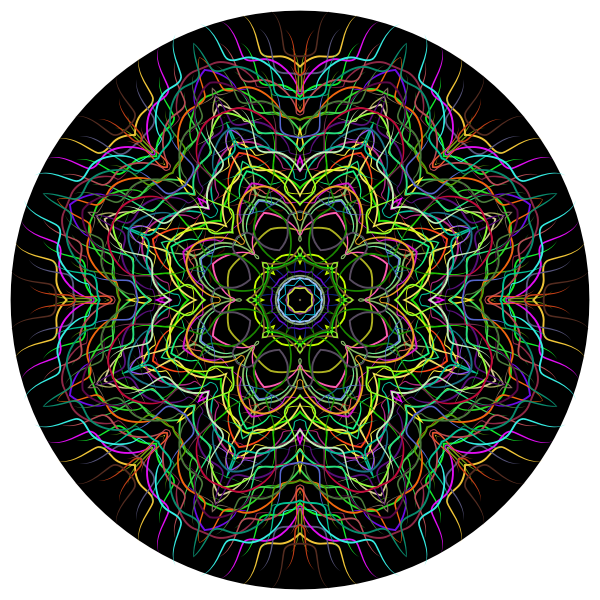 Prismatic Line Art Mandala