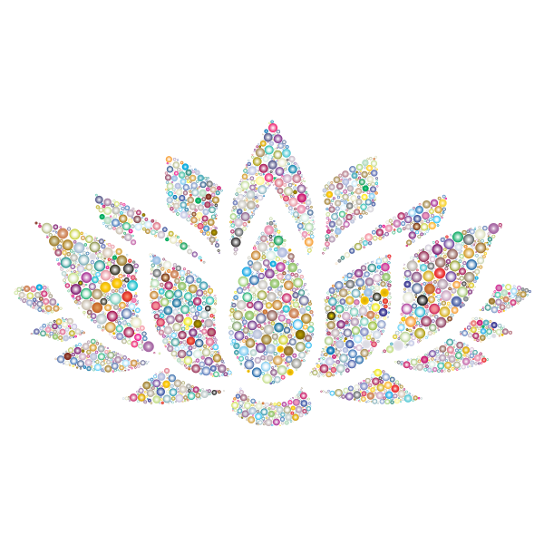 Prismatic Lotus Flower Silhouette 6 Circles 3 No Background