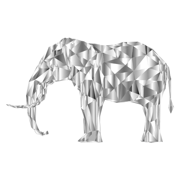 Prismatic Low Poly 3D Elephant Variation 3