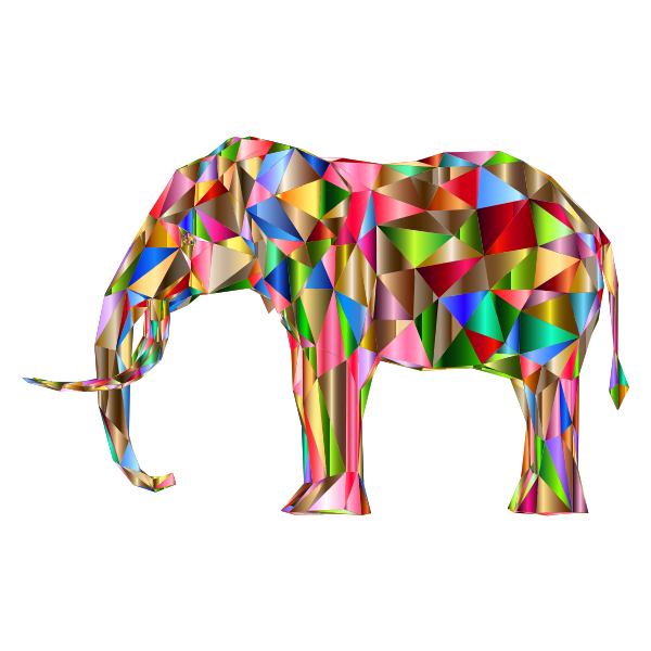 Download Prismatic Low Poly 3d Elephant Variation 5 Free Svg