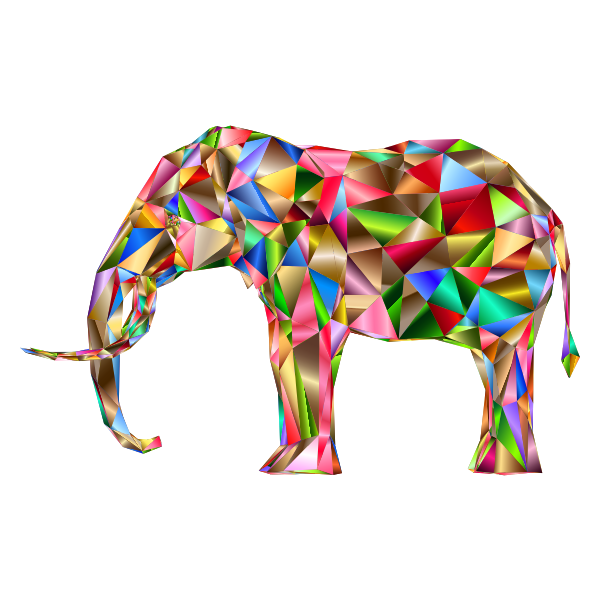 Download Prismatic Low Poly 3d Elephant Variation 6 Free Svg