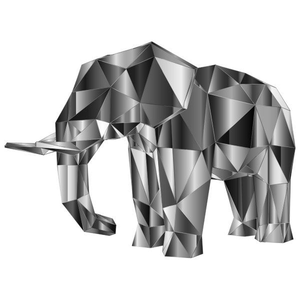 Prismatic Low Poly Elephant 3