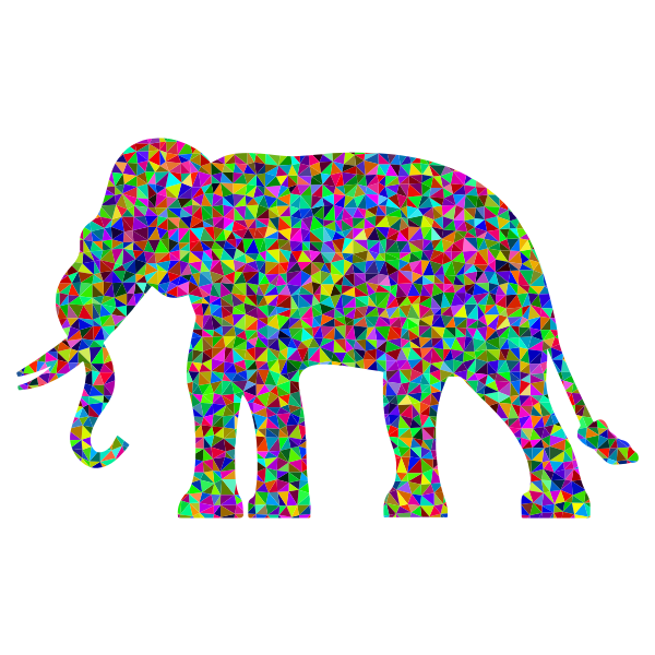 Prismatic Low Poly Elephant