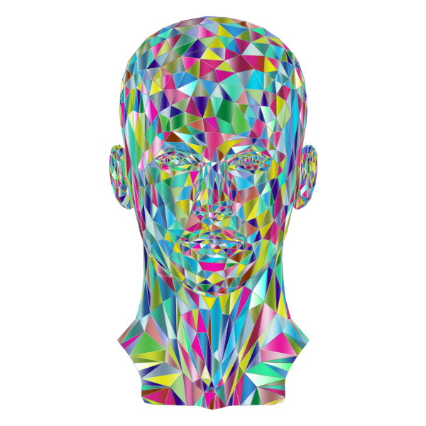 Prismatic Low Poly Female Head 2 Variation 2