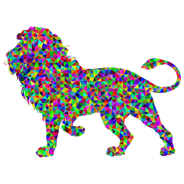 Prismatic Low Poly Lion-1574842934