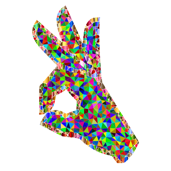 Prismatic Low Poly OK Perfect Hand Sign Emoji 2