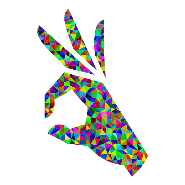 Prismatic Low Poly OK Perfect Hand Sign Emoji 3