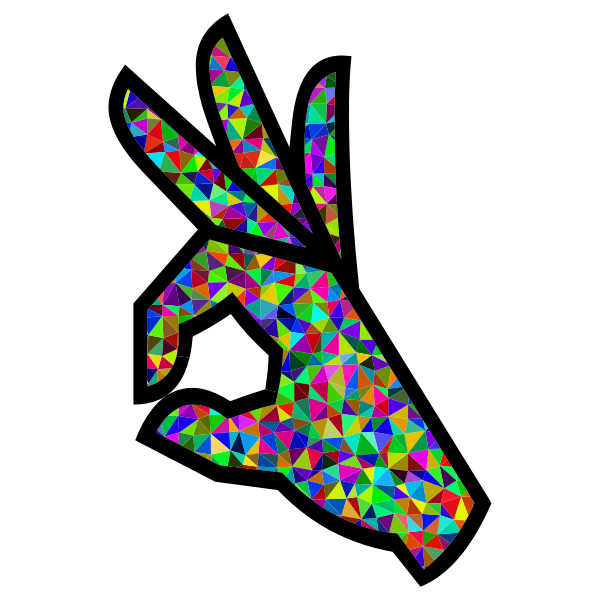 Prismatic Low Poly OK Perfect Hand Sign Emoji