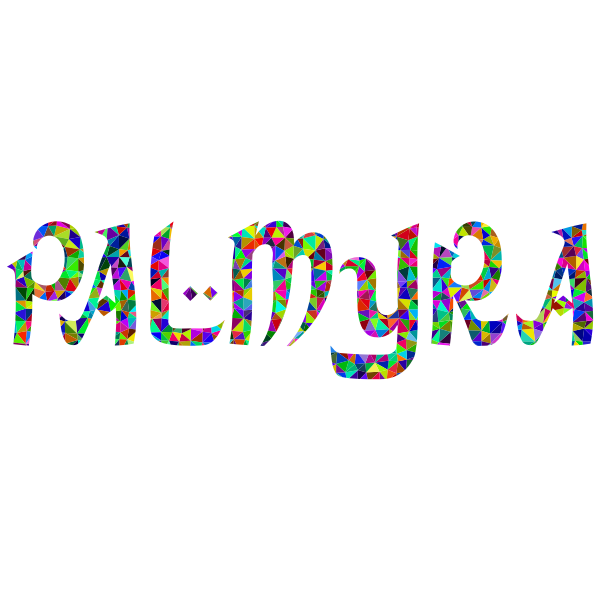 Prismatic Low Poly Palmyra Typography