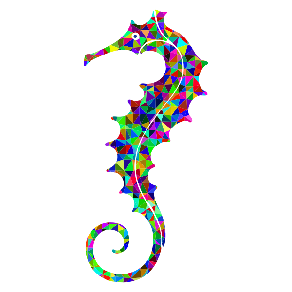 Prismatic Low Poly Seahorse
