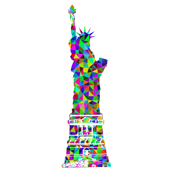 Prismatic Low Poly Statue Of Liberty