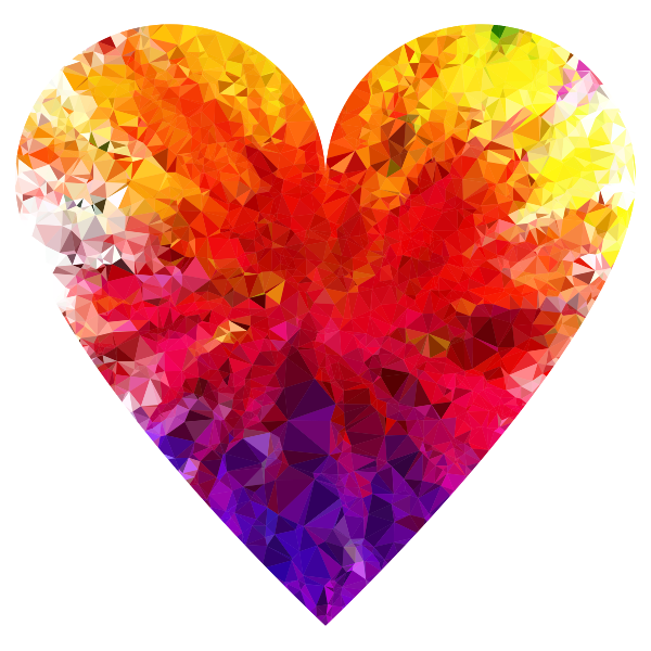 Prismatic Low Poly Traditional Heart