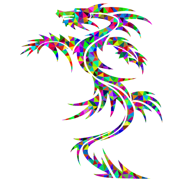 Prismatic Low Poly Tribal Dragon