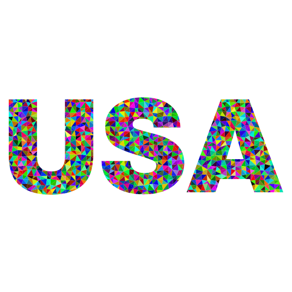 Prismatic Low Poly USA Typography