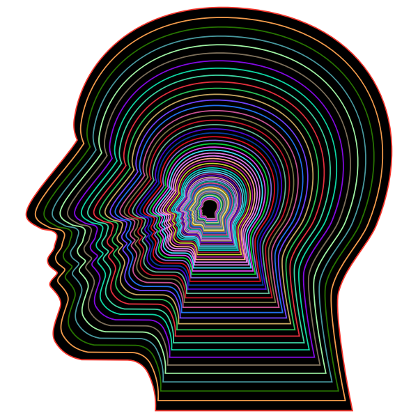 Prismatic Man Head Outline With Background