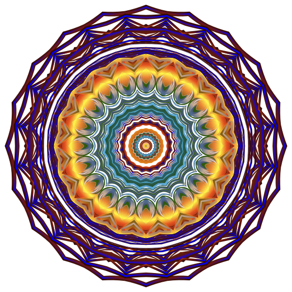 Prismatic Mandala Line Art 7 No Background