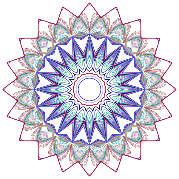 Prismatic Mandala Line Art Design 3 No Background