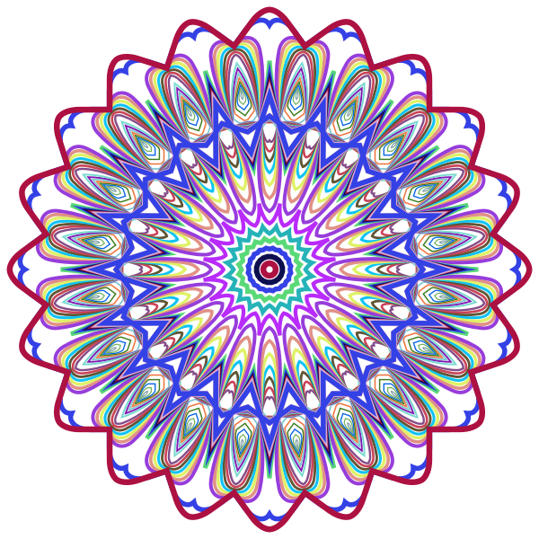 Prismatic Mandala Line Art Design 4 No Background