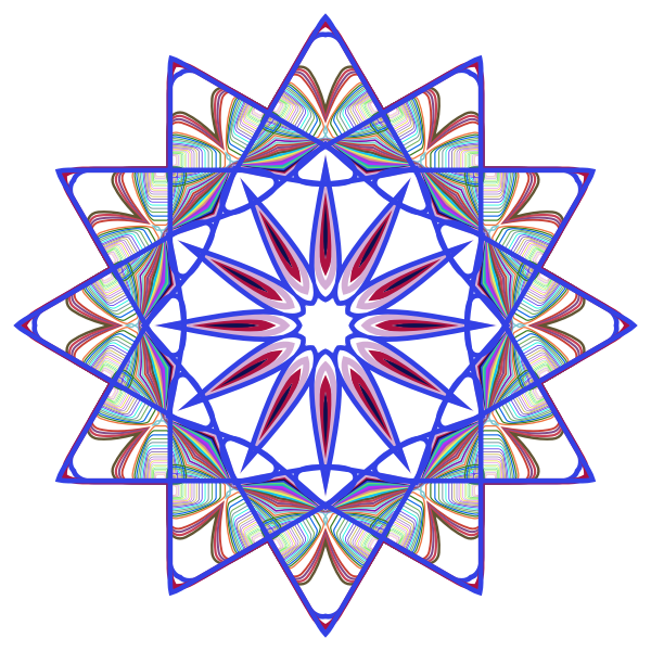 Prismatic Mandala Line Art Design 5 No Background